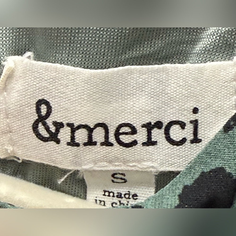 &merci Women’s Green & Black Polka Dot Babydoll Dress Size Small EUC - Picture 2 of 3